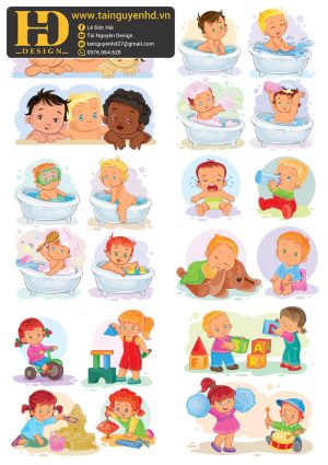 Vector Em Bé Dễ Thương, Chibi