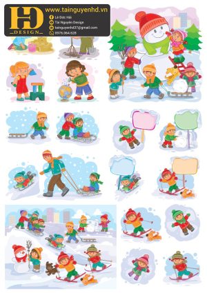 Vector Em Bé Và Lễ Hội Noel