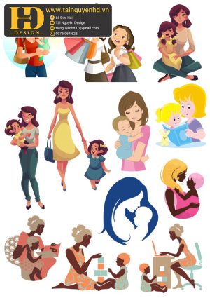 Vector Em Bé Và Mẹ (4)
