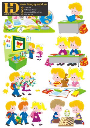 Vector Em Bé Và Trò Chơi Mầm Non (1)