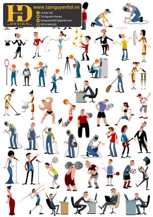 Vector Hình Người Công Nhân, Giáo Viên, Công An
