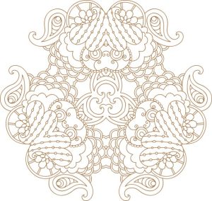 Vector Hoa Văn Cổ Điển, Mandala, Hoa Văn Tem Nhãn (451)
