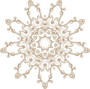 Vector Hoa Văn Cổ Điển, Mandala, Hoa Văn Tem Nhãn (536)