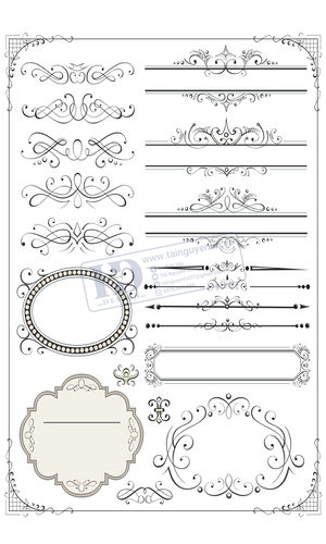 Vector Khung Viền Hoa Văn, Hoa Góc (1)