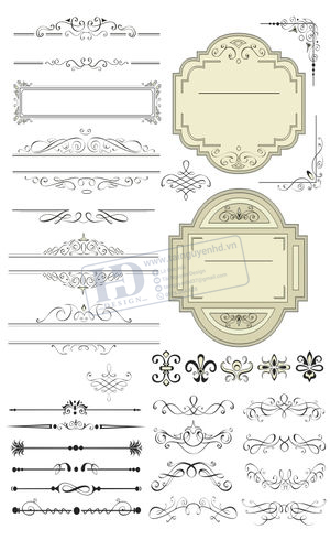 Vector Khung Viền Hoa Văn, Hoa Góc (3)