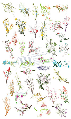 Vector Khung Viền Hoa Văn, Hoa Góc (5)