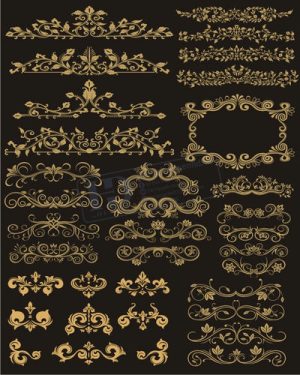 Vector Khung Viền Hoa Văn, Hoa Góc, Đường Viền (105)