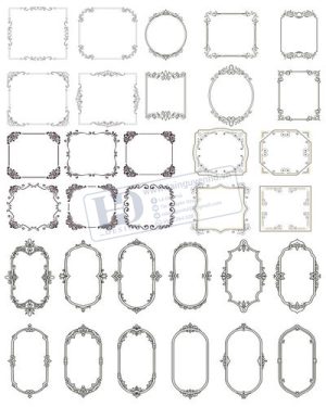 Vector Khung Viền Hoa Văn, Hoa Góc, Đường Viền (109)