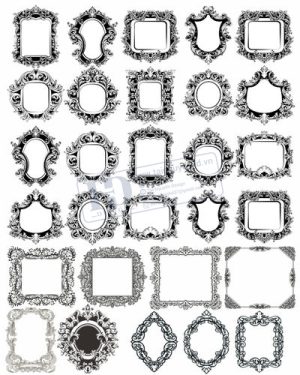 Vector Khung Viền Hoa Văn, Hoa Góc, Đường Viền (116)