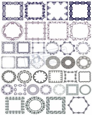 Vector Khung Viền Hoa Văn, Hoa Góc, Đường Viền (119)