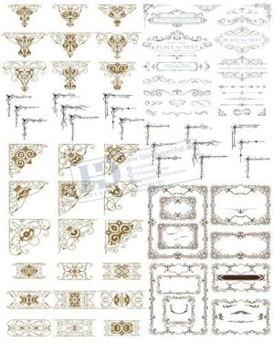 Vector Khung Viền Hoa Văn, Hoa Góc, Đường Viền (12)