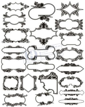 Vector Khung Viền Hoa Văn, Hoa Góc, Đường Viền (150)