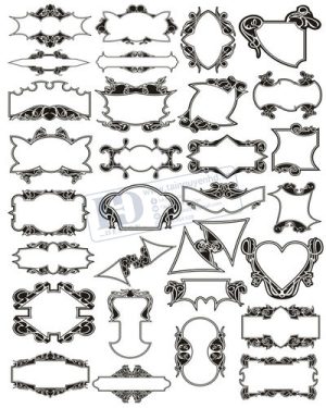 Vector Khung Viền Hoa Văn, Hoa Góc, Đường Viền (153)