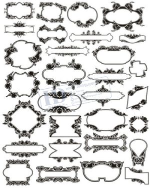 Vector Khung Viền Hoa Văn, Hoa Góc, Đường Viền (158)