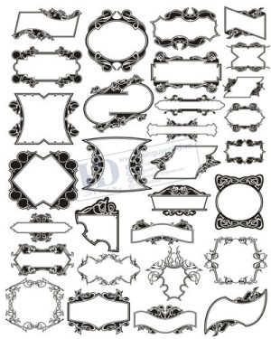 Vector Khung Viền Hoa Văn, Hoa Góc, Đường Viền (162)