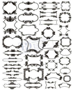 Vector Khung Viền Hoa Văn, Hoa Góc, Đường Viền (165)