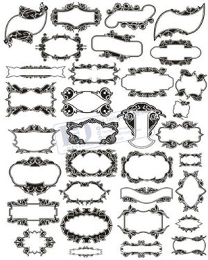 Vector Khung Viền Hoa Văn, Hoa Góc, Đường Viền (166)