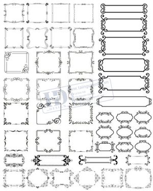 Vector Khung Viền Hoa Văn, Hoa Góc, Đường Viền (17)