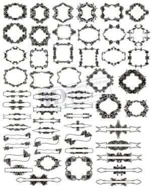 Vector Khung Viền Hoa Văn, Hoa Góc, Đường Viền (179)