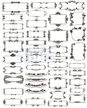 Vector Khung Viền Hoa Văn, Hoa Góc, Đường Viền (191)