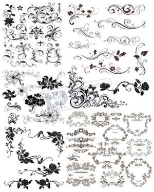 Vector Khung Viền Hoa Văn, Hoa Góc, Đường Viền (198)