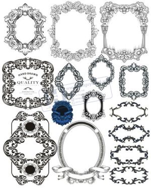 Vector Khung Viền Hoa Văn, Hoa Góc, Đường Viền (199)