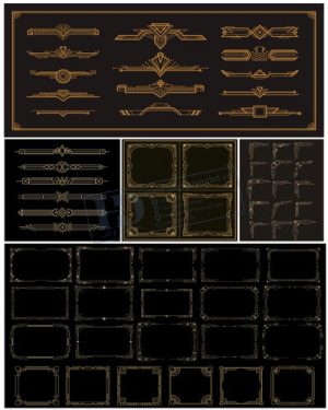 Vector Khung Viền Hoa Văn, Hoa Góc, Đường Viền (215)