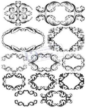 Vector Khung Viền Hoa Văn, Hoa Góc, Đường Viền (218)