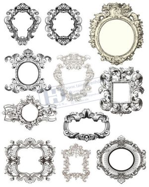 Vector Khung Viền Hoa Văn, Hoa Góc, Đường Viền (219)