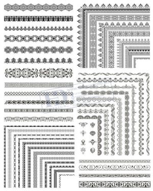 Vector Khung Viền Hoa Văn, Hoa Góc, Đường Viền (222)