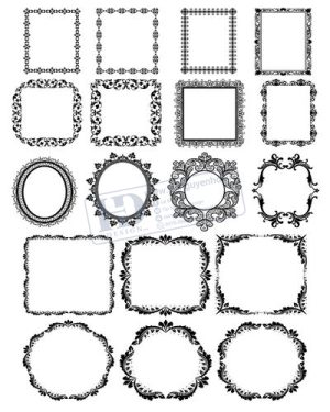 Vector Khung Viền Hoa Văn, Hoa Góc, Đường Viền (227)