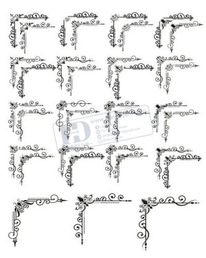 Vector Khung Viền Hoa Văn, Hoa Góc, Đường Viền (23)