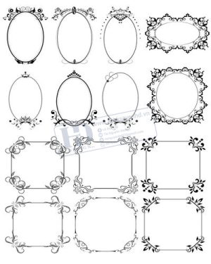 Vector Khung Viền Hoa Văn, Hoa Góc, Đường Viền (230)