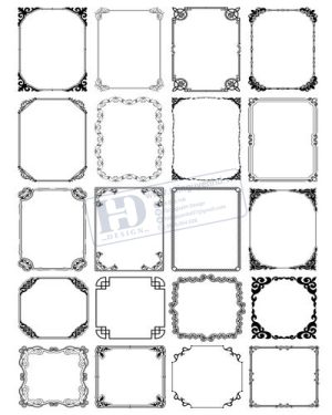 Vector Khung Viền Hoa Văn, Hoa Góc, Đường Viền (232)