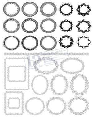 Vector Khung Viền Hoa Văn, Hoa Góc, Đường Viền (234)