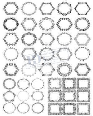 Vector Khung Viền Hoa Văn, Hoa Góc, Đường Viền (235)