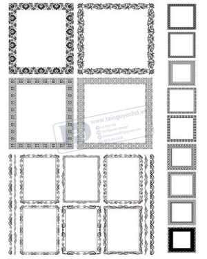 Vector Khung Viền Hoa Văn, Hoa Góc, Đường Viền (236)