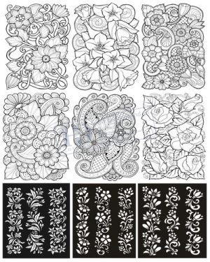 Vector Khung Viền Hoa Văn, Hoa Góc, Đường Viền (25)