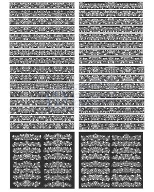 Vector Khung Viền Hoa Văn, Hoa Góc, Đường Viền (254)