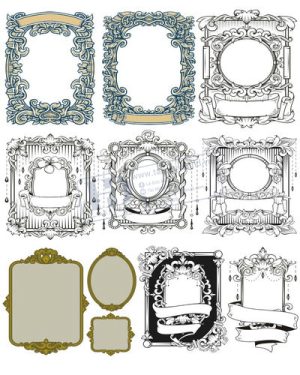 Vector Khung Viền Hoa Văn, Hoa Góc, Đường Viền (26)