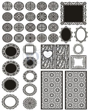 Vector Khung Viền Hoa Văn, Hoa Góc, Đường Viền (285)