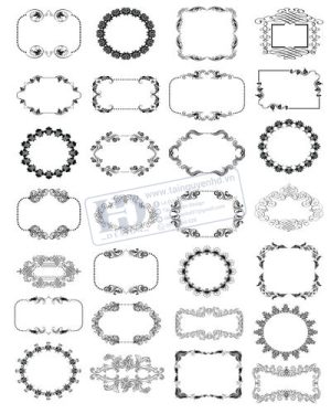 Vector Khung Viền Hoa Văn, Hoa Góc, Đường Viền (288)