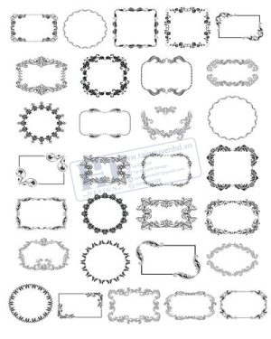 Vector Khung Viền Hoa Văn, Hoa Góc, Đường Viền (289)