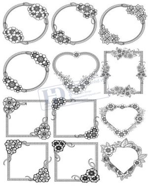 Vector Khung Viền Hoa Văn, Hoa Góc, Đường Viền (290)
