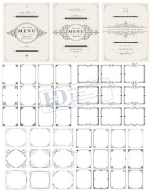 Vector Khung Viền Hoa Văn, Hoa Góc, Đường Viền (293)