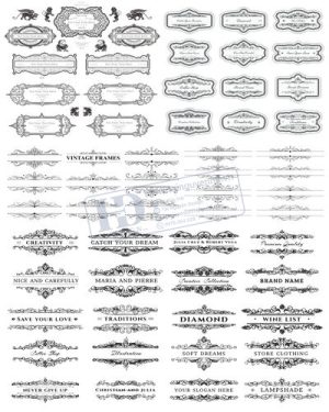 Vector Khung Viền Hoa Văn, Hoa Góc, Đường Viền (294)