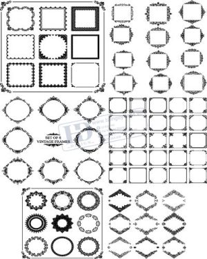 Vector Khung Viền Hoa Văn, Hoa Góc, Đường Viền (295)