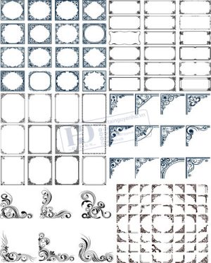 Vector Khung Viền Hoa Văn, Hoa Góc, Đường Viền (296)