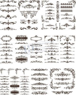 Vector Khung Viền Hoa Văn, Hoa Góc, Đường Viền (300)