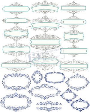 Vector Khung Viền Hoa Văn, Hoa Góc, Đường Viền (301)